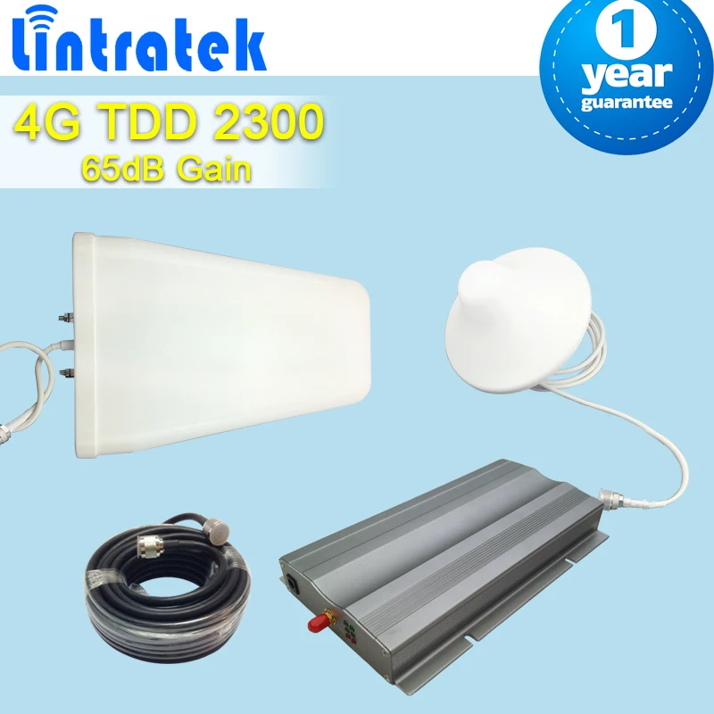 

4G TDD LTE 2300MHz 65dB Gain 2320-2370MHz 4G Mobile Phone Signal Booster Cell Phone Cellular Amplifier Repeater Set + Antenna