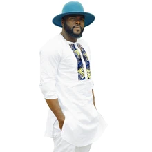 African men’s shirt traditional dashiki clothes retro patterns print/white patchwork tops male African fashion outfits