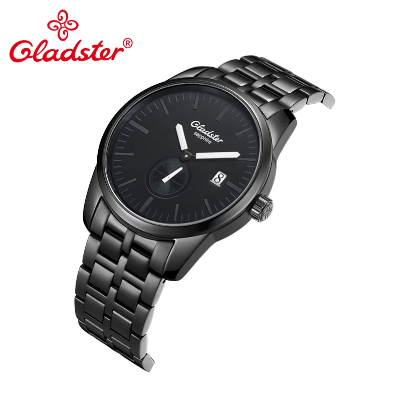 Gladster Япония MIYOTA GP11 Нержавеющая сталь Для мужчин часы сапфировое стекло Uomo кварцевые наручные часы световой watchhands мужские часы