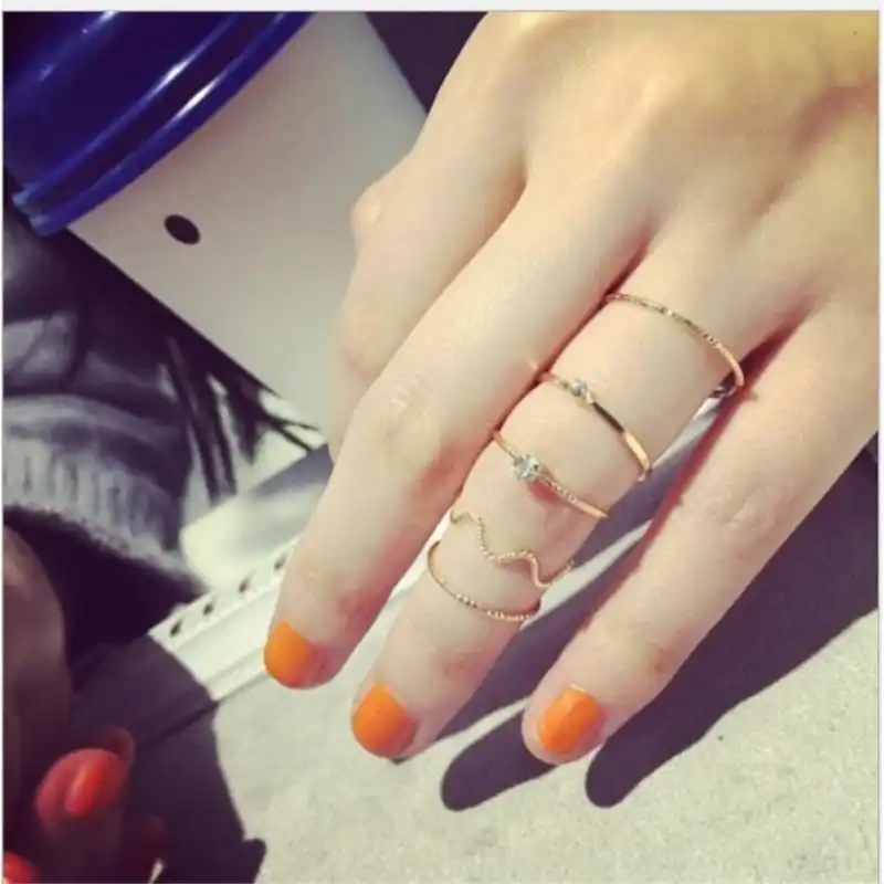 Женское кольцо из 5 предметов в виде волны на указательный палец|ring wave|women finger rings