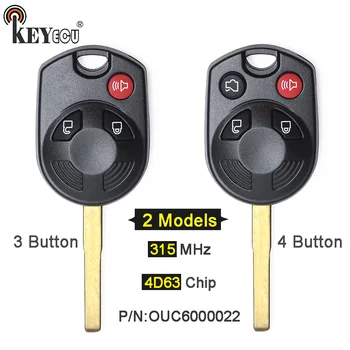 

KEYECU 10x 315MHz 4D63 Chip FCC: OUC6000022 2+1 3+1 3/4 Button Remote Car Key Fob for Ford C-Max Escape Focus Transit Connect