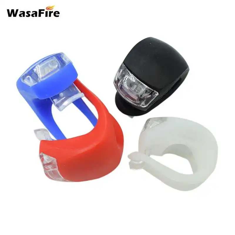 

WasaFire New Safety Warning light Silicone Bicycle Lights Helmet LED Flashlight Waterproof Wheel Front Bike Light Rear Tail Lamp