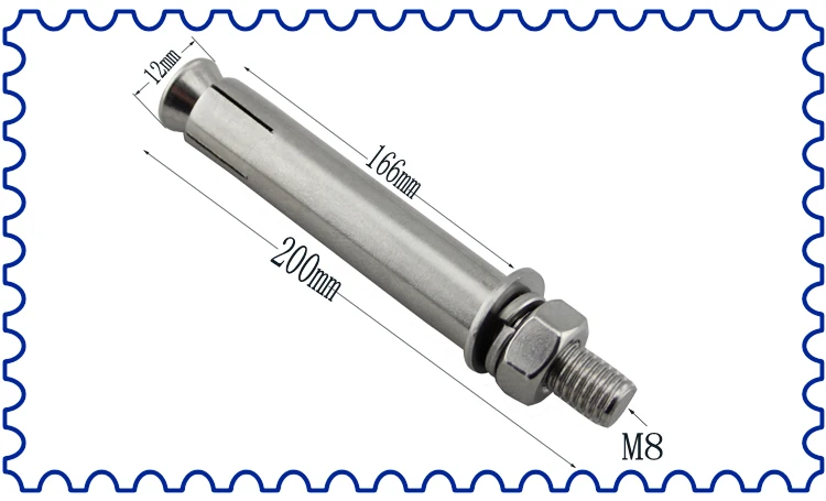 M8 нержавеющий Морской болт Расширения Винт анкер внешний шестигранник встроенный рукав бетонный анкерный болт