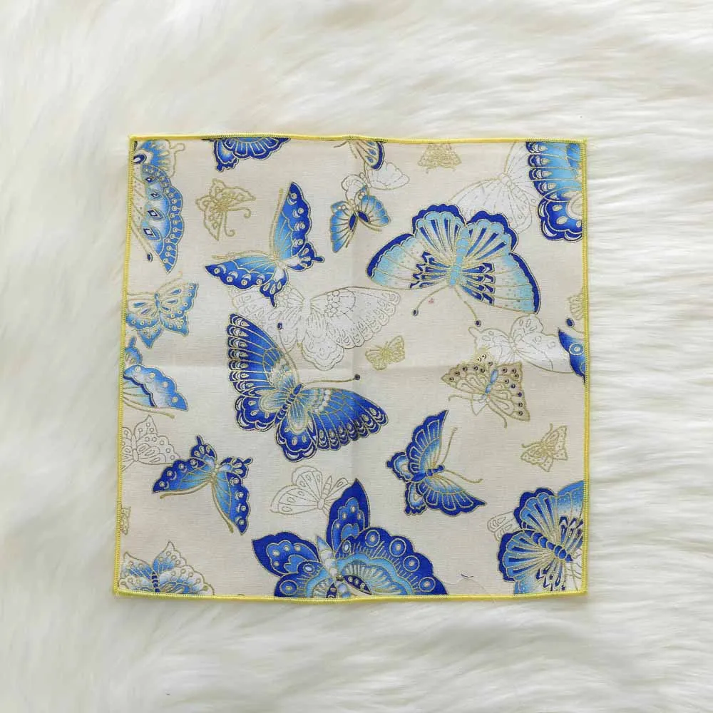Японский стиль и ветер карманные полотенца хлопок ручной работы ткань Атлас бронзовая Бабочка волны вишневого цвета платок