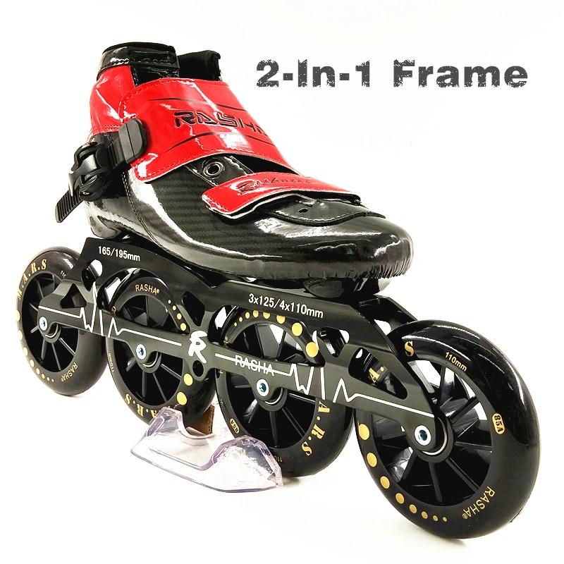 رشا تزلج 3 أو 4 عجلات مضمنة سرعة التزلج أحذية سرعة الزلاجات الأسود مضمنة الأسطوانة سباق الزلاجات التمهيد الرجال/ النساء patins مضمنة