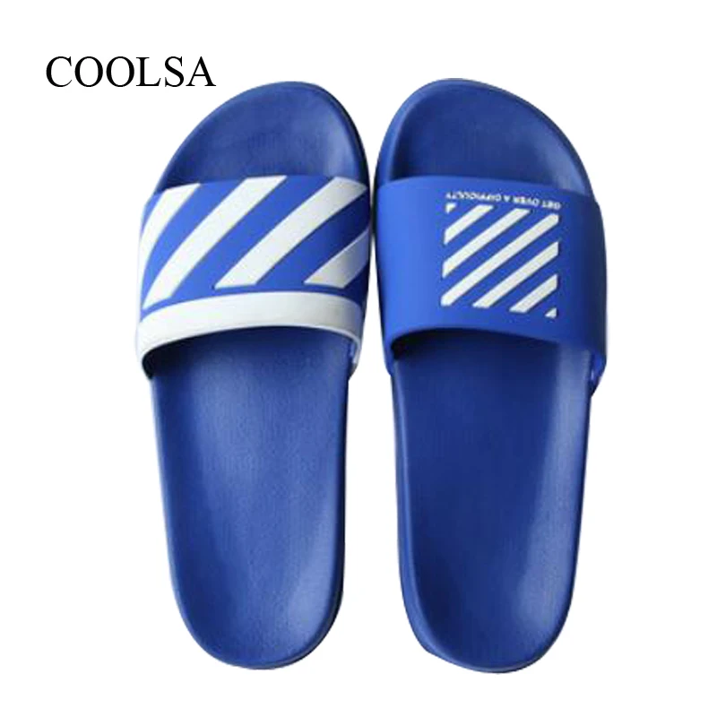 COOLSA/мужские летние пляжные сандалии; личные черно-белые полосатые туфли; мужские домашние Тапочки для ванной комнаты; мужские шлепанцы; вьетнамки