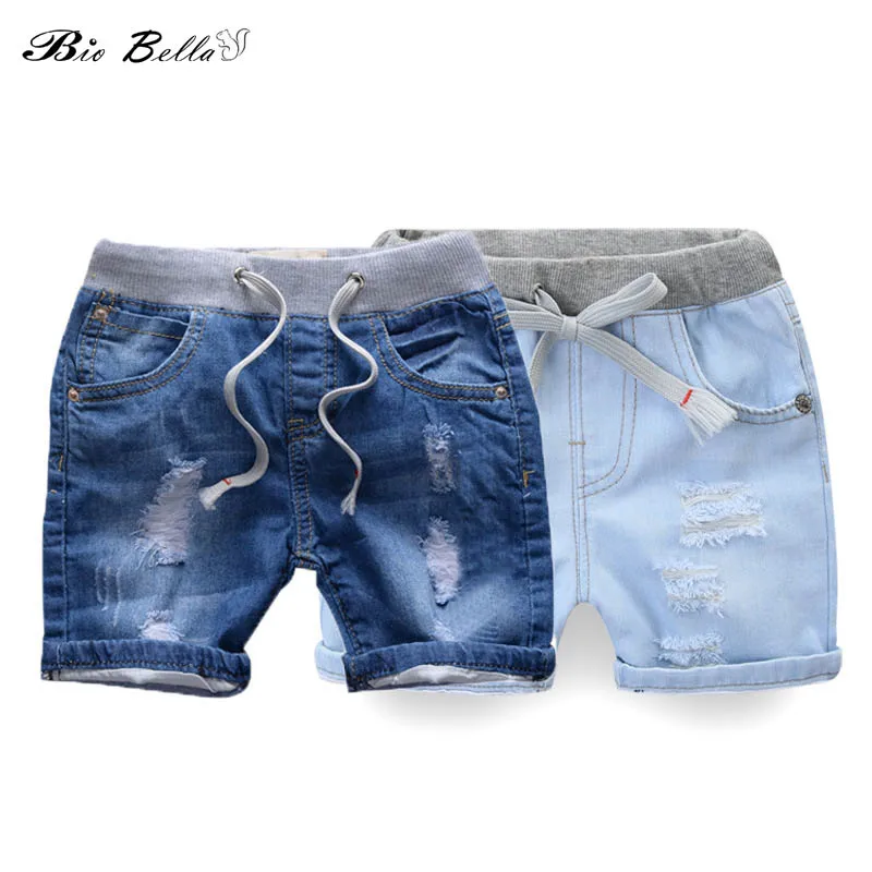 Boy Denim Shorts Kids Jeans Summer Boy's Fifty Panties Elastic Waist Casual Boys Jeans Shorts