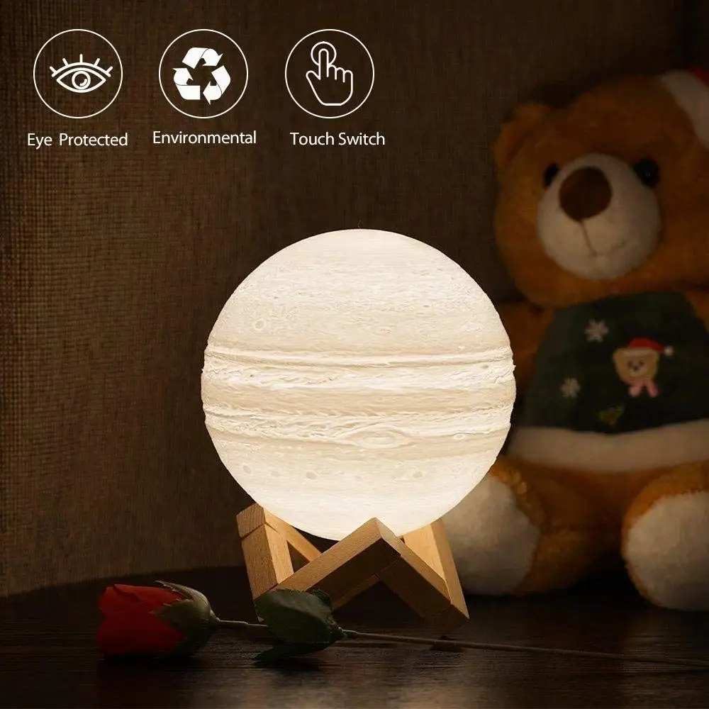 3D Print Jupiter Light Moon Lamp Colorful Table Lamp Rechargeable Change Touch Usb Led Kids Night Light Home Decor Creative Gift 3D Print Jupiter Light Moon Lamp Colorful Table Lamp Rechargeable Change Touch Usb Led Kids Night Light Home Decor Creative Gift
