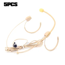 5 шт. бежевый плоть мини XLR 4-контактный разъем Двухместный рожок микрофон гарнитуры микрофон для головы для SHURE Беспроводной караоке Системы QLXD1 SLX1 ULX1