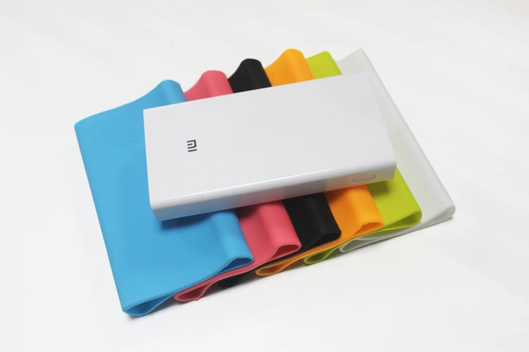 10pcs lot Soft Silicone Rubber Protective Cover For Xiaomi 20000mah Power Bank Skin for Portable External