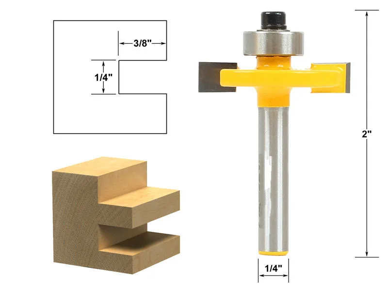High Efficiency Slot Slotting and Rabbeting Router Bit Set 1/4 Shank