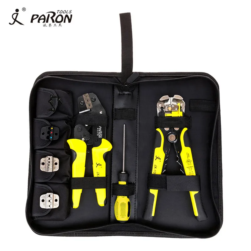

PARON 4 In 1 multi tool wire Crimper Kit Engineering Ratcheting Terminal Crimping Pliers wire Crimpe+ Wire Stripper+ Screwdiver