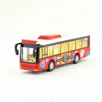 

Free Shipping/Diecast Toy Model/Pull Back/City Sightseeing Bus/Sound & Light Cute Car/Educational Collection/Gift For Children