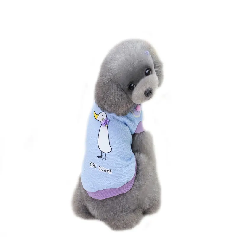 Новая одежда для Товары для собак милый белый гусиный рисунком собаки пальто милые зимние толстые теплые большой Размеры Фиолетовый Синий
