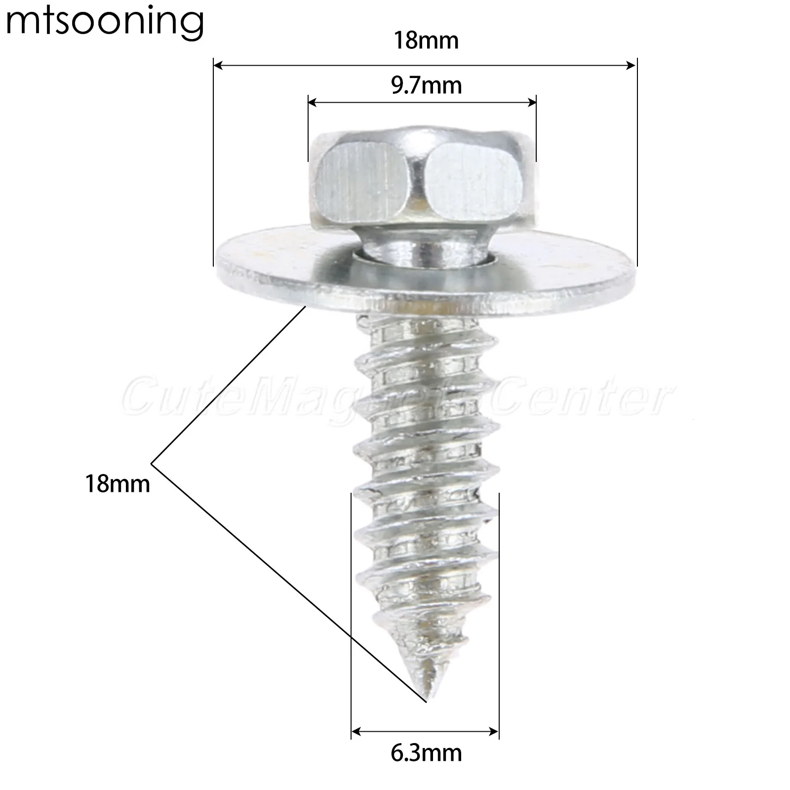 

mtsooning Silver Metal Rivet Body Screw Interior Trim Panel Hex Bolts Car Fender Fastener Rivets