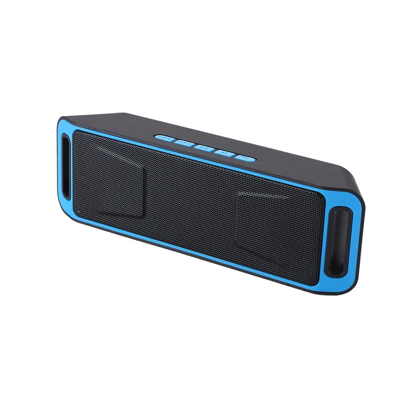 Портативный Bluetooth FM радио беспроводной динамик MP3 музыкальный плеер AM радио 3D стерео приемник наушники Поддержка AUX USB - Цвет: Blue