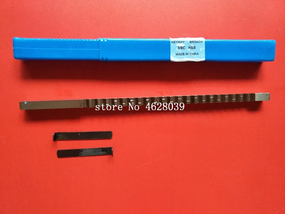 HSS Broach 3/8 C Push-Type Keyway Broach Inch Size Cutting for CNC Machine Tools with Shims