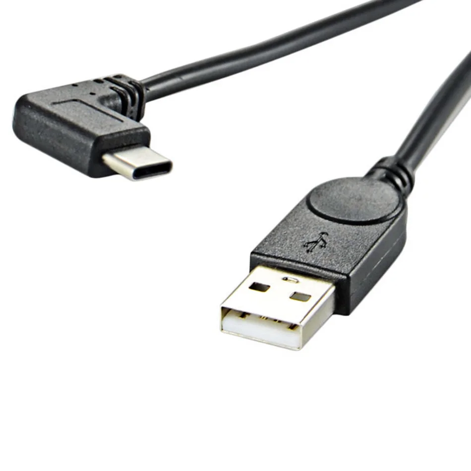 USB с золотым покрытием кабель типа C Righ угол USB C штекер к USB мужской удлинитель 25 см