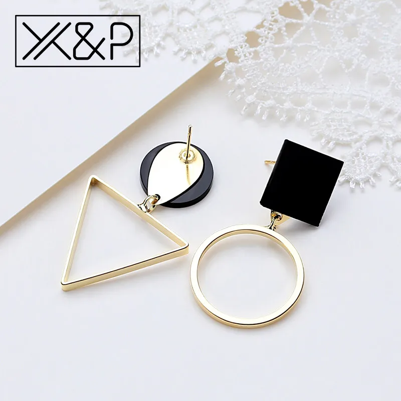 X & P модные треугольные круглые геометрические Асимметричные черные Висячие