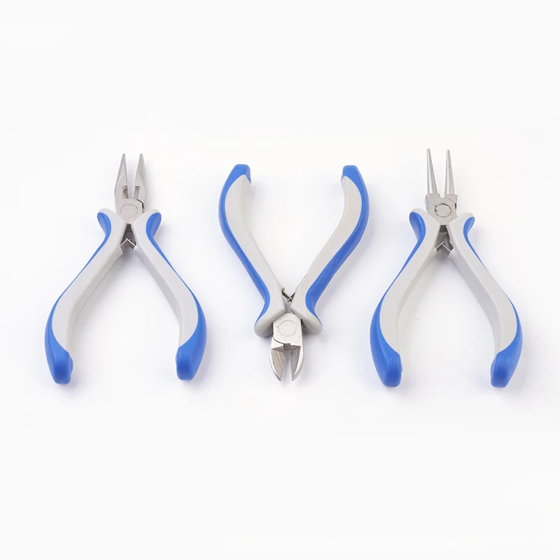 

Plier Sets For DIY Jewelry Making Tool Round Nose Side Cutting Pliers and Wire Cutters Blue 110~125x70mm Free Shipping PANDAHALL