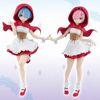 

22CM Japanese anime figure Re:Life in a different world from zero Ram/Rem red hat action figure collectible model toys for boys