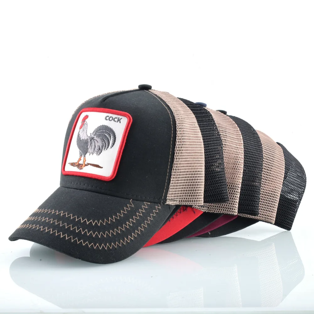 TQMSMY الصيف شبكة التطريز الحيوان القطن الرجال الديك قبعة بيسبول القبعات للنساء Snapback Gorras قبعات سائقي الشاحنات الهيب هوب قبعات TMA06