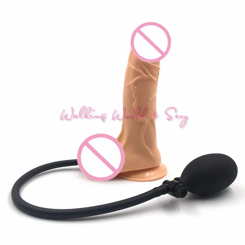 Flesh Inlatable Huge Dildo Pump Expandable Realistic Penis 20.56.5cm Big Dick With Suction Cup Adult Sex Products For Women Men (1)