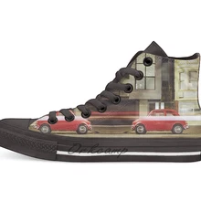 Маленькая красная Автомобильная Повседневная Высокая холщовая обувь кеды для дропшиппинг