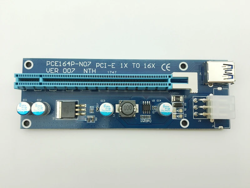 Riser VER007 PCI E Express 1x to 16x Card USB 3 0 кабель для передачи данных SATA до 6Pin IDE Molex Power BTC Bitcoin Miner