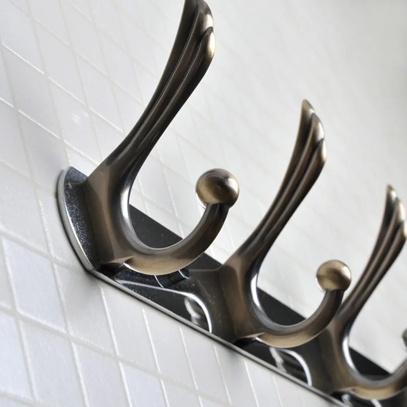 

AUSWIND Antique European 304 stainless steel 5 hooks three colors coat hooks wall mount clothes hooks bathroom accessories