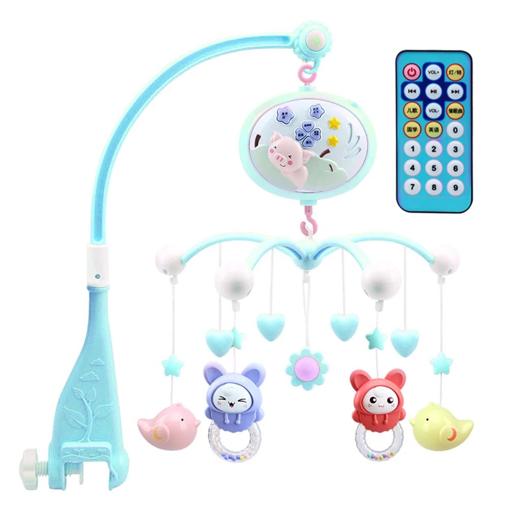 

With Projector Crib Rattle Baby Mobile Remote Control Infant Music Box Bed Cute Rotate Educational Newborn Bell Toy Kid