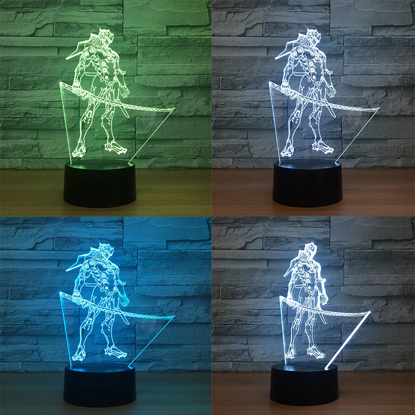 Pharah 3D ночник светодиодный 3D Настольная лампа с сенсорным пультом дистанционного управления 7 цветов градиент Творческий офисный Декор