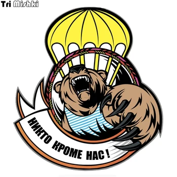 

Tri Mishki WCS257 15x14cm Nobody except us! Airborne Skull Bear funny colorful car stickers auto automobile decals