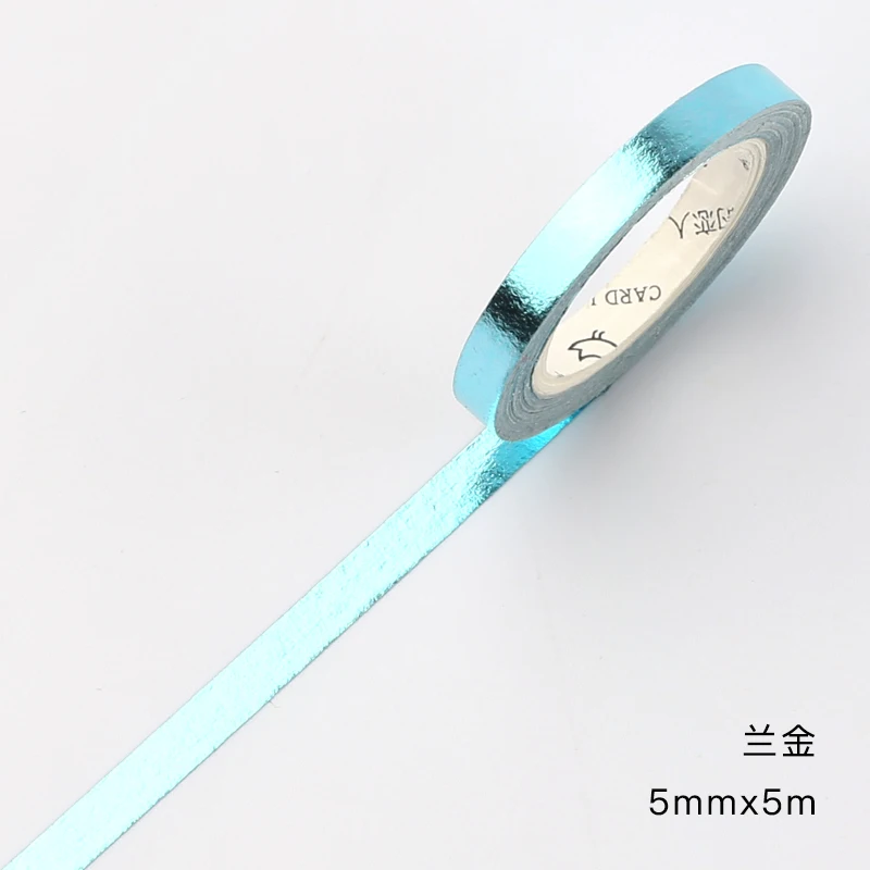 1 Roll/set Slim Washi Tape 5mmx5m Laser Masking Tape for Decoration DIY Album Scrapbook Planner School Office Supplies