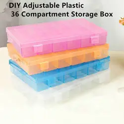 Прозрачный практичный регулируемый пластиковый 36 контейнер с отделениями для хранения Чехол/серьги/инструмент/Органайзер для ювелирных