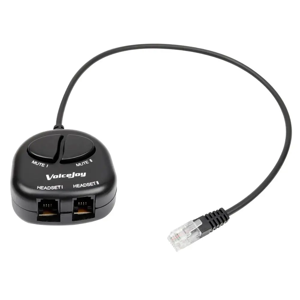 VoiceJoy RJ9 Handset Plug to Double RJ9 Modular Socket for TWO Headsets