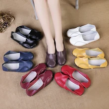 Большие размеры 35-44; женская обувь из натуральной кожи для улицы; коллекция года; летние Нескользящие лоферы; мягкая женская обувь в горошек; женские туфли-лодочки