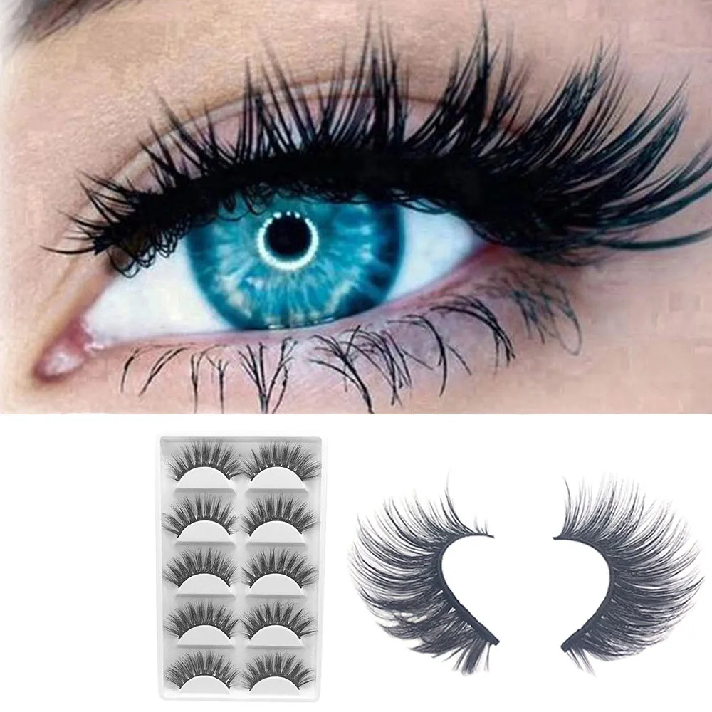 

Fashion Girl Single Product 5Pair Luxury 3D False Lashes Fluffy Strip Eyelashes Long Natural Party Clios postios zsmw