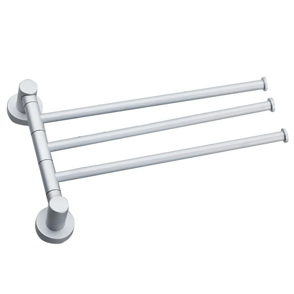 3 Arm Bars Aluminium Wall Mounted Bathroom Installing Screws Kit Towel