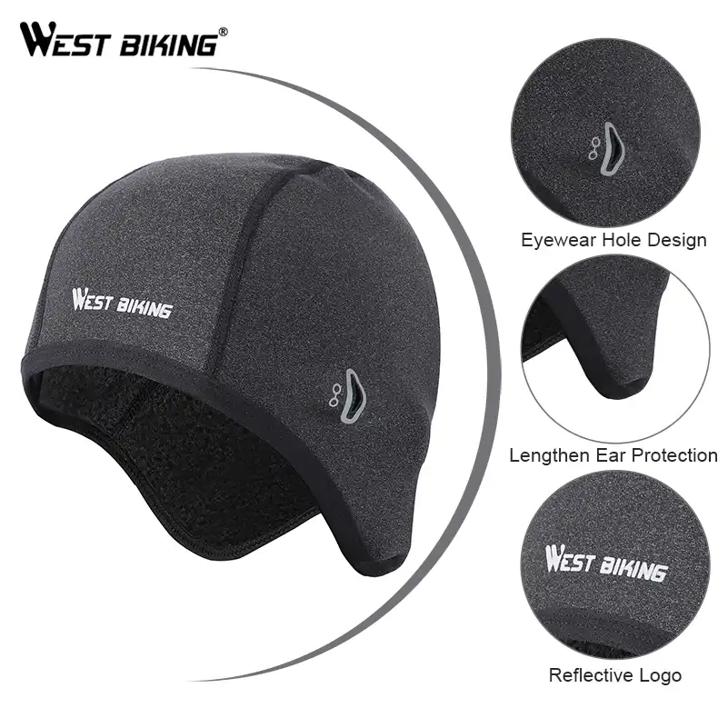 West Biking Helmet/ Liner/ Skull/ Cap/ Beanie,/ Windproof/ Cycling Cap Elastic Bike Hat/ for Men Women Ultimate/ Thermal/ Retention/ for Cold Weather Running Riding Skiing Motorcycle Outdoor Sports