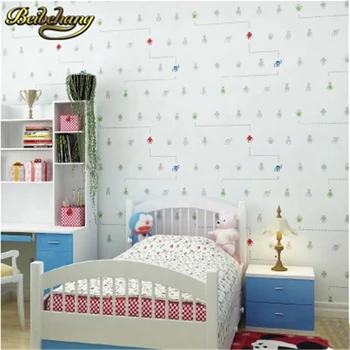 

papel parede papel mural Arrival Unique Robot Design Kids Room Decor Wallpaper Children Bedroom Stripes Wall Paper papel parede