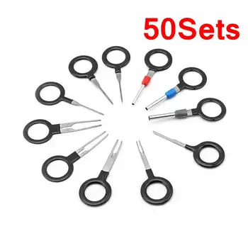 

50 sets 11Pcs/Set Wire Harness Connector Crimp Pin Terminal Removal Tool Car Electrical Wiring Crimp Connector Pin Extractor Kit