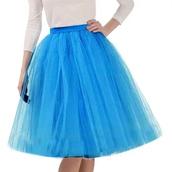 

skirts Womens High Quality Pleated Gauze Knee Length Skirt Adult Tutu Dancing Skirt