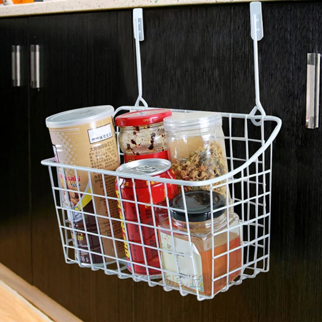 Cheap Door Storage Basket Practical Kitchen Cabinet Drawer Organizer Door Hanger Storage Basket With The Hook