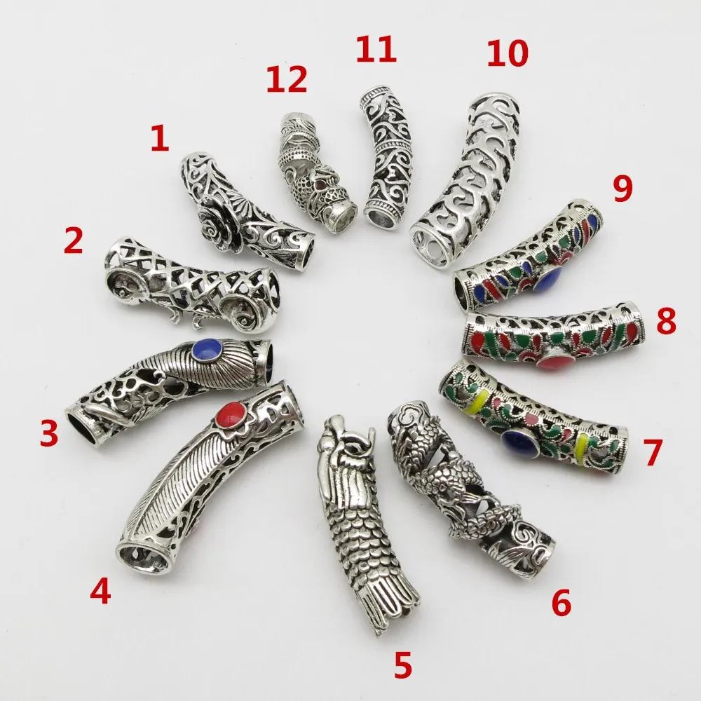 

2pcs/pack viking Runes hair braid dread beard dreadlock beads tube rings for Mustache Dreadlock Viking Jewelry DIY Accessories