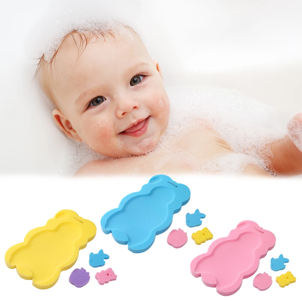 Детские ванны Holder Нескользящие кровать Детская душа Губка Подушка мультфильм коврик для ванной новорожденных Baby Shower сетей ванна Pad 3 цвета