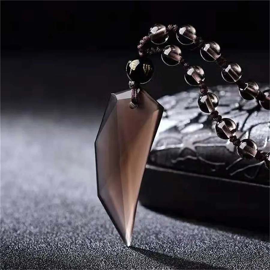 Natural Genuine Ice Obsidian Pendant Women Men Powerful Necklace Fashion Crystal Pendant Bead 50x28x8mm (4)