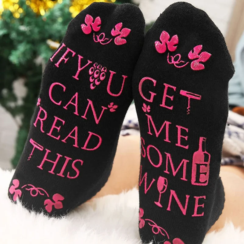 Новые изготовленные на заказ винные носки, если вы можете прочесть эти носочки для вина, осенне-весенние рождественские носки для Хеллоуина