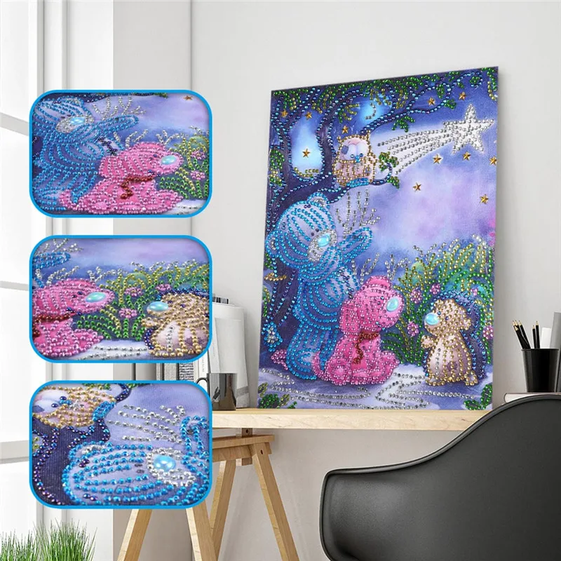 

special shaped diamond embroidery Elves bear 5d DIY diamond painting partial diamond 3d rhinestones cross-stitch gift