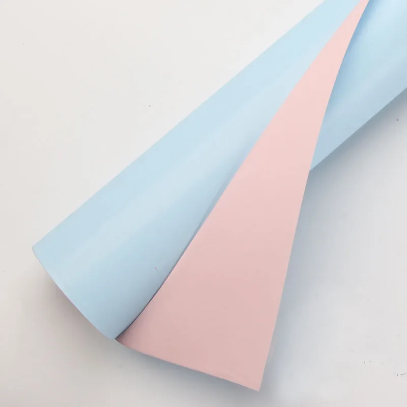 Двухцветная упаковочная бумага для букета цветов матовая абразивная упаковка для свадебного подарка упаковочная бумага ярких цветов 1 рулон/партия - Цвет: 5-- 60cm x 10 m
